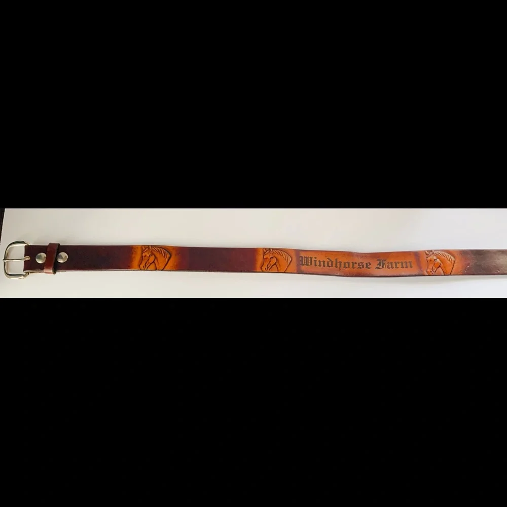 Gavere Leather Belt Horsehead  35-40 Country Western Americana